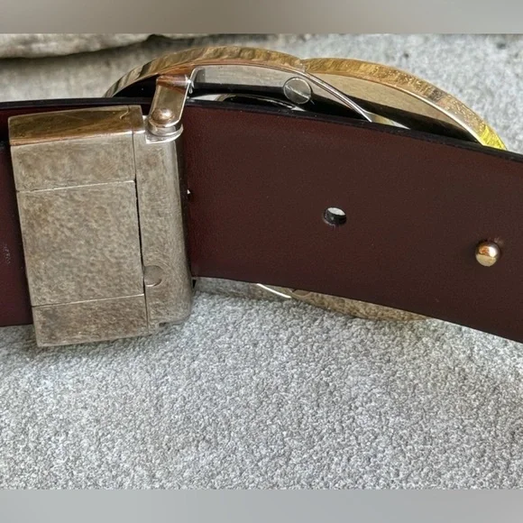 Vintage Gucci Silver Tone GG Belt Fits 34-36 Inch Waist